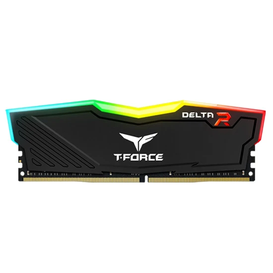 ذاكرة عشوائية للكمبيوتر الشخصي T-FORCE DELTA RGB DDR4 سعة 16 جيجابايت وتردد 3200 ميجا هرتز CL16 من TEAMGROUP - باللون الأسود