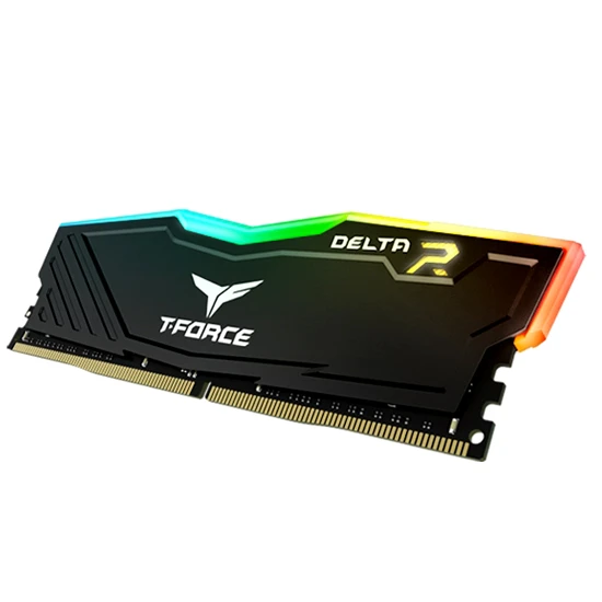 ذاكرة عشوائية للكمبيوتر الشخصي T-FORCE DELTA RGB DDR4 سعة 16 جيجابايت وتردد 3200 ميجا هرتز CL16 من TEAMGROUP - باللون الأسود