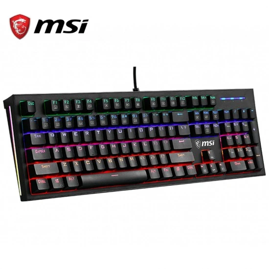 لوحة مفاتيح ميكانيكية سلكية للألعاب MSI VIGOR GK50 Z مكونة من 104 مفتاحًا - باللون الأسود