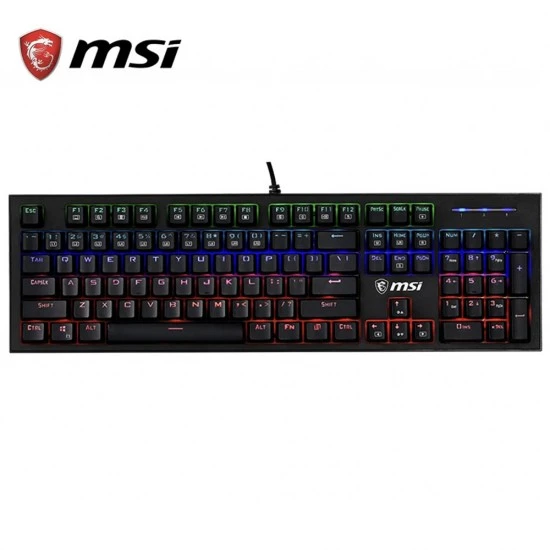 لوحة مفاتيح ميكانيكية سلكية للألعاب MSI VIGOR GK50 Z مكونة من 104 مفتاحًا - باللون الأسود