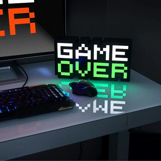 مصباح ديكور قابل للتجميع من GAME OVER LIGHT BL003 مزود بإضاءة بكسل 8 بت وصوت تفاعلي ودرجات ألوان