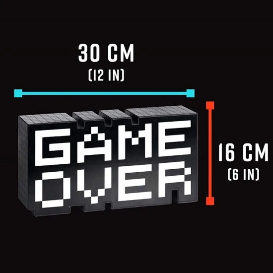 مصباح ديكور قابل للتجميع من GAME OVER LIGHT BL003 مزود بإضاءة بكسل 8 بت وصوت تفاعلي ودرجات ألوان