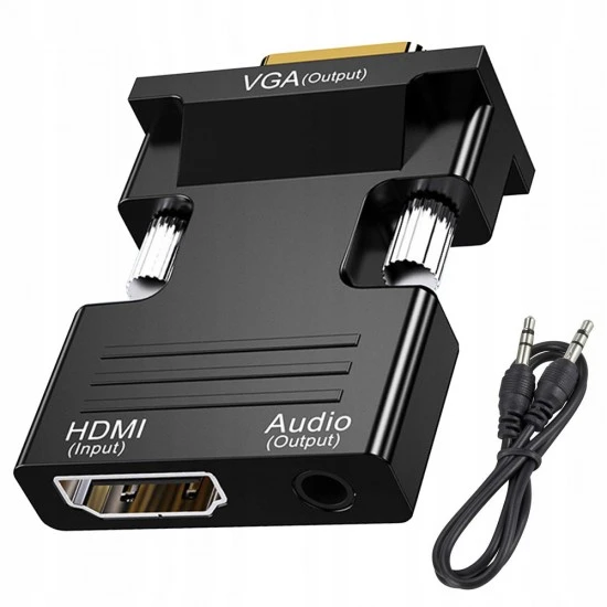 محول HDMI أنثى إلى VGA ذكر مع محول إخراج الصوت