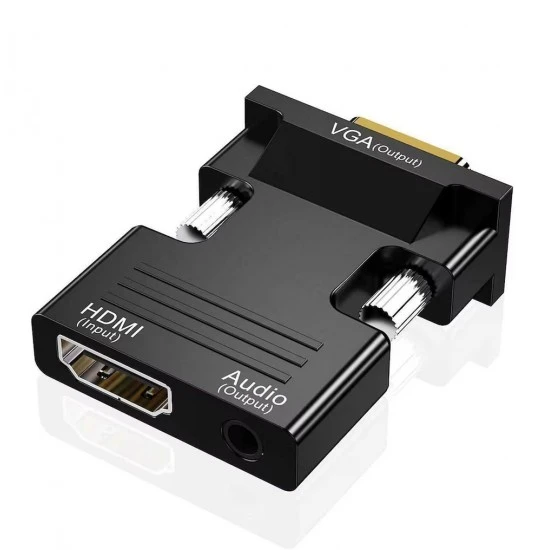 محول HDMI أنثى إلى VGA ذكر مع محول إخراج الصوت