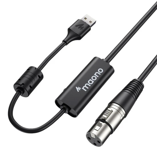 محول صوت رقمي تناظري إلى XLR إلى USB من MAONO XU0110FT مع طاقة وهمية