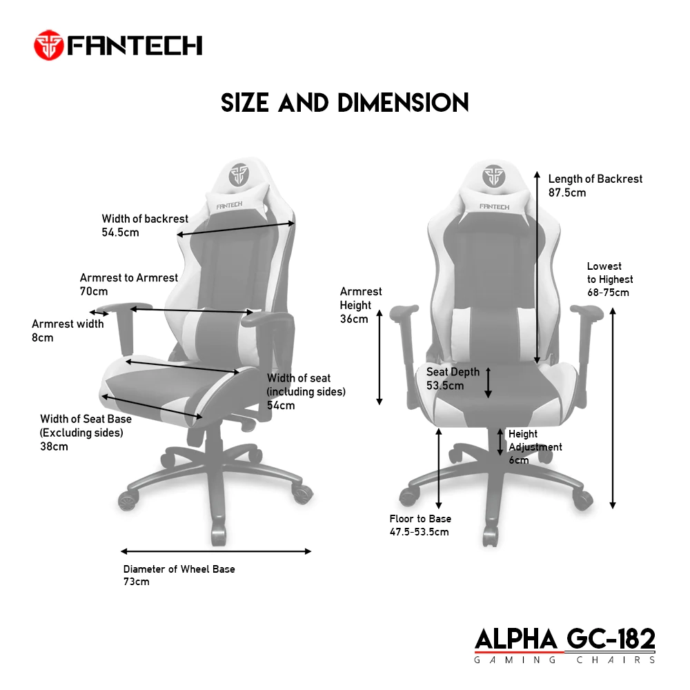 كرسي الألعاب FANTECH ALPHA GC-182 | أبيض