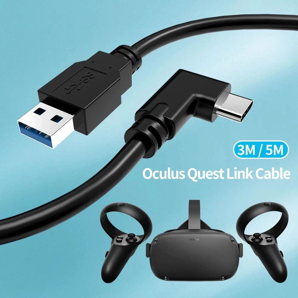 كابل سماعة الرأس Oculus VR للكمبيوتر الشخصي لجهاز Quest 2 وQuest Link