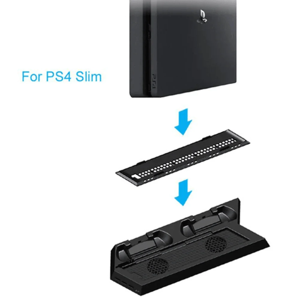 حامل عمودي DOBE TP4-023B لجهاز PS4 Slim مع مروحة تبريد