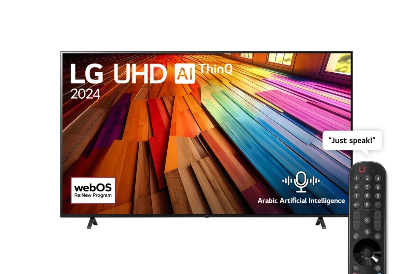 تلفزيون LG UHD UT80 4K الذكي مقاس 86 بوصة مع جهاز تحكم عن بعد AI Magic HDR10 webOS24 – 86UT80006LA (2024)