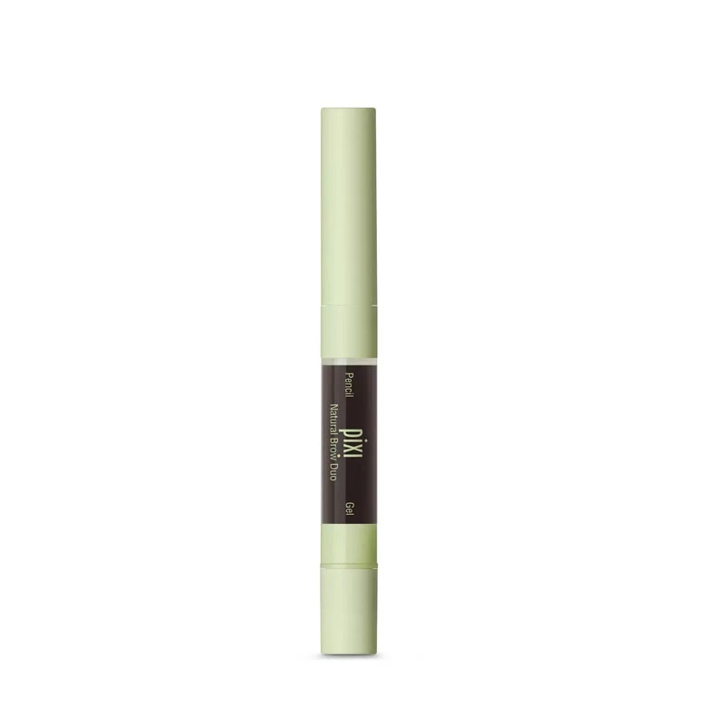 Pixi Beauty، 2-In-1 Natural Brow Duo، قلم حواجب وجل، 0633 بني داكن، 1 قطعة