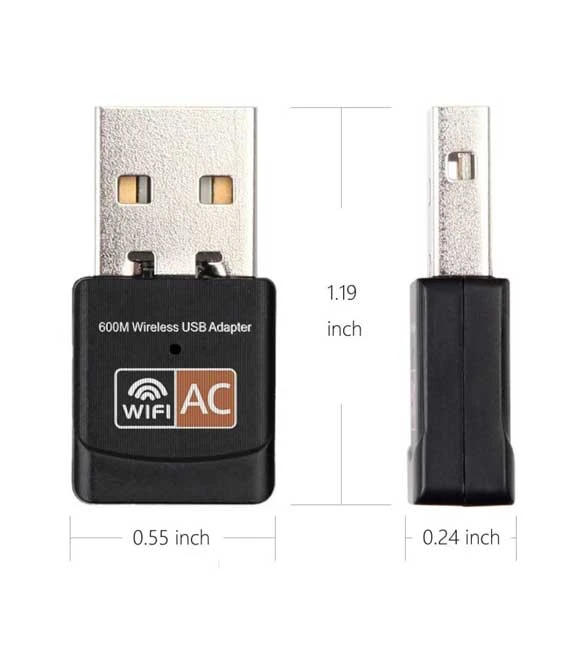 محول واي فاي USB HAING HI-0650 بسرعة 600 ميجابت في الثانية ثنائي النطاق