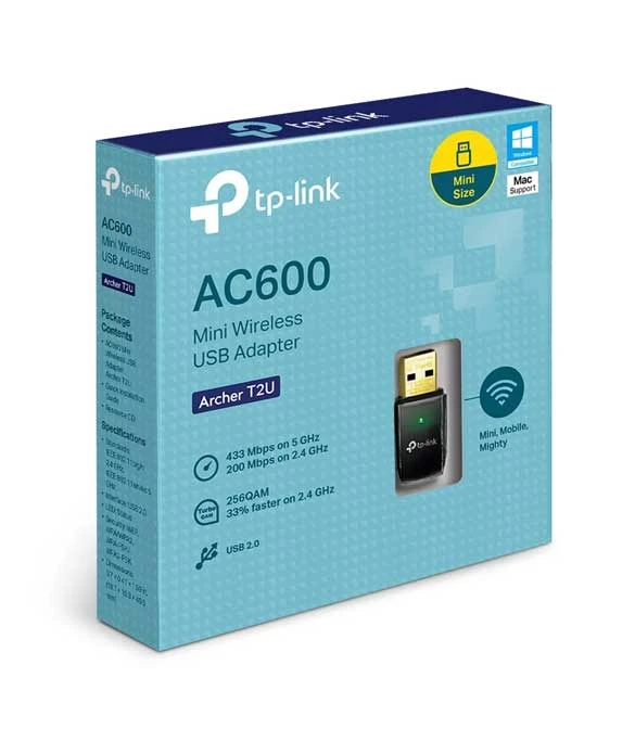 محول USB ثنائي النطاق لاسلكي AC600 من TP-LINK ARCHER T2U V3