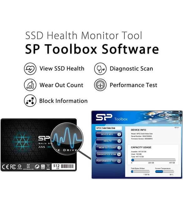 قرص SSD Silicon Power سعة 2 تيرابايت بتقنية 3D NAND SATA III 2.5