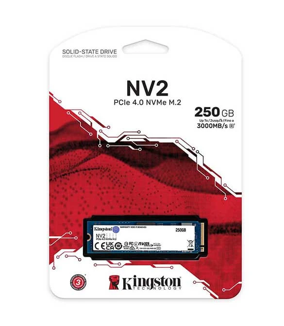 KINGSTON NV2 SSD بسعة 250 جيجابايت مع منفذ M.2 PCIe 4.0 NVMe