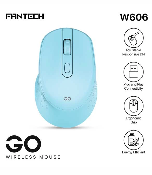 ماوس لاسلكي Fantech GO W606 - أزرق