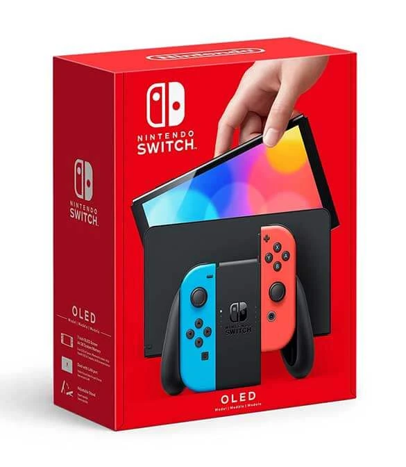 نموذج OLED لجهاز Nintendo Switch (أزرق نيون وأحمر)