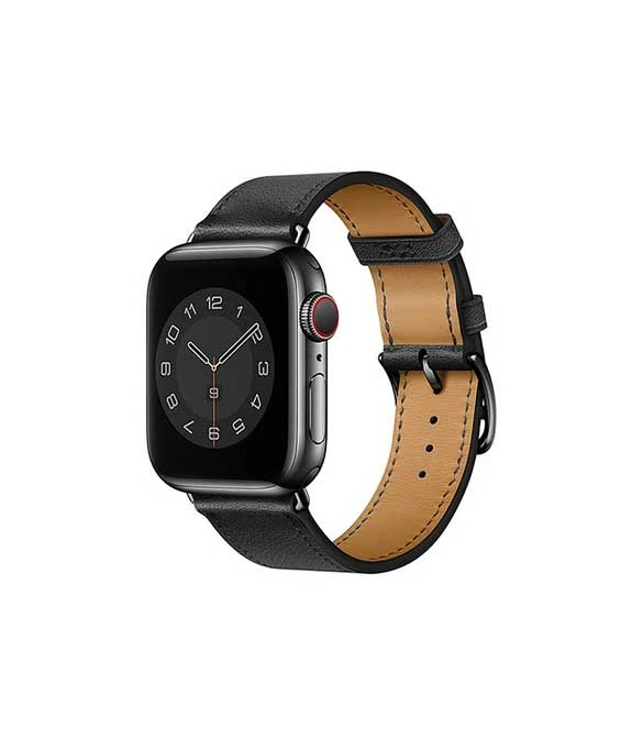 أحزمة ساعة WiWU المصنوعة من الجلد الأصلي لساعة Apple Watch مقاس 38/40/41 - أسود