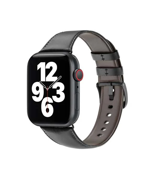 سوار جلدي من WiWU Wi-WB003 Crazy Horse لساعة iWatch - أسود