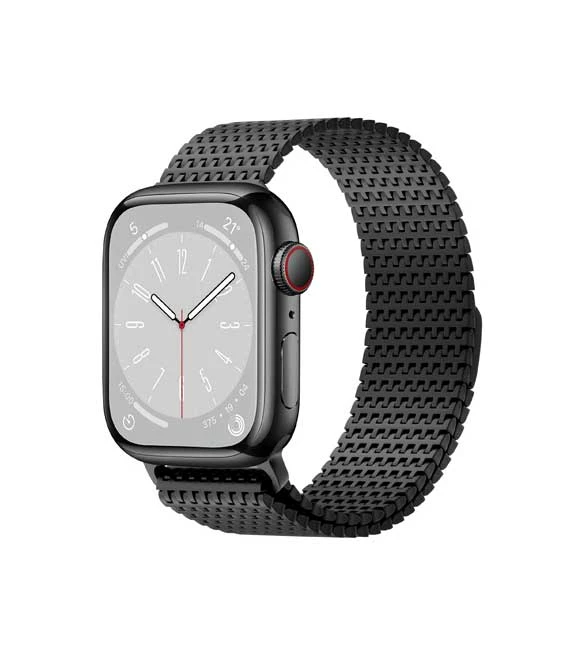 سوار ساعة WiWU Wi-WB002 الكلاسيكي المصنوع من الفولاذ المقاوم للصدأ لساعة Apple Watch - أسود