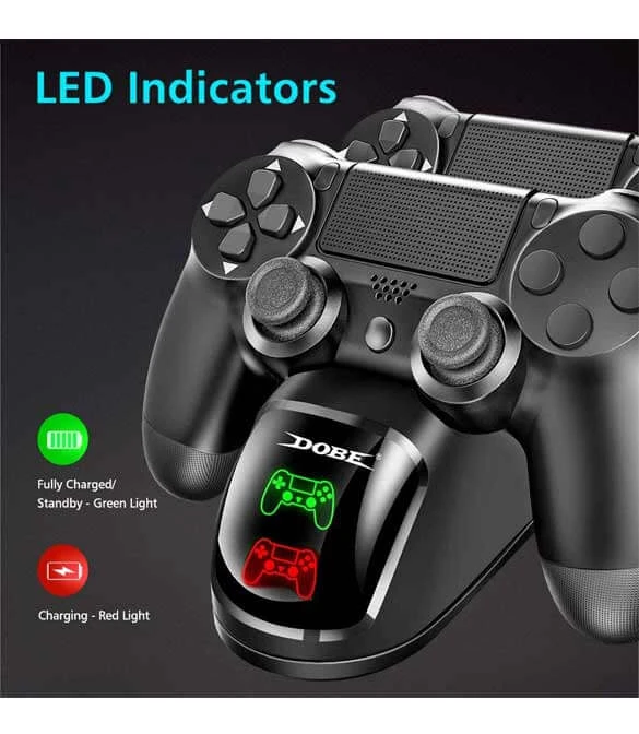 محطة تحكم PS4 من DOBE مع مؤشرات ضوئية LED TP4-889