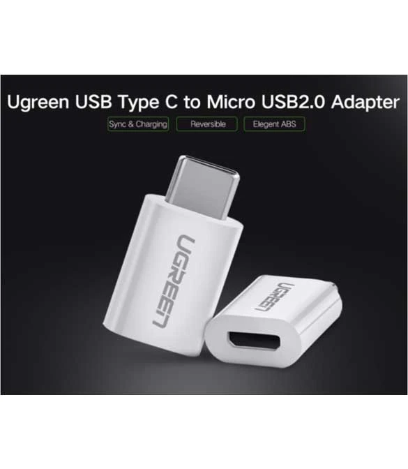 محول USB 3.1 C OTG من UGREEN US157 Micro إلى Type-C - أسود