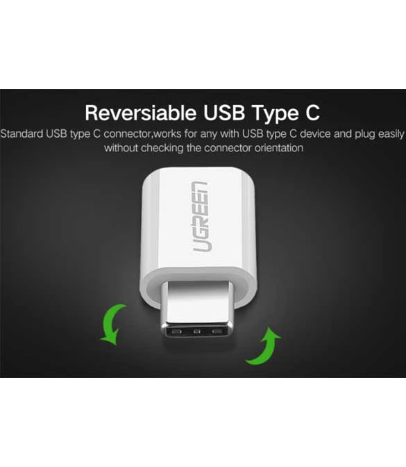 محول USB 3.1 C OTG من UGREEN US157 Micro إلى Type-C - أسود