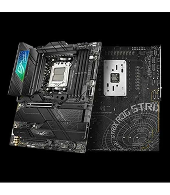 لوحة ASUS ROG STRIX X670E-F GAMING WIFI 6E DDR5 AM5 RYZEN 7000 PCIE 5.0 4X M.2 SLOTS مع مشتتات حرارية AI COOLING II