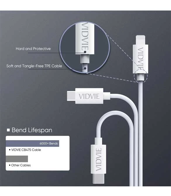 كابل بيانات متعدد الشحن 3 في 1 من VIDVIE CB475