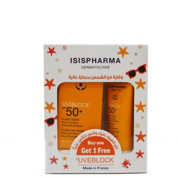 ISIS PHARMA UVEBLOCK FLUIDE TEINTE SPF 50+ (اشتري واحد واحصل على واحد مجانًا)