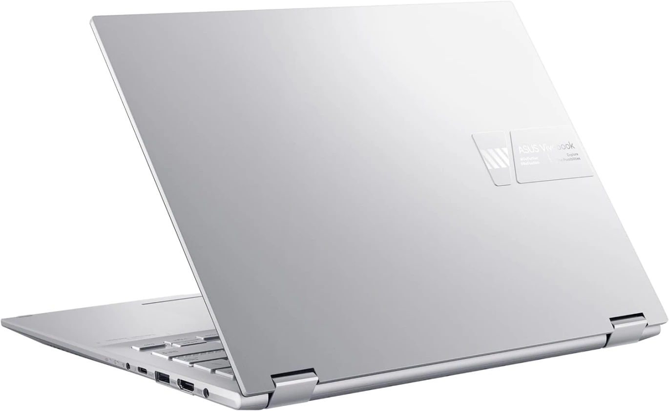 ASUS Vivobook S 14 Flip (TP3402VA-LZ144W) Intel® Core™ i9-13900H 16GB DDR4، 1TB M.2، شاشة 14.0 بوصة WUXGA تعمل باللمس - فضي رائع