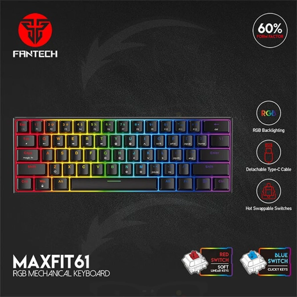 لوحة مفاتيح ميكانيكية FANTECH MAXFIT61 MK857 RGB