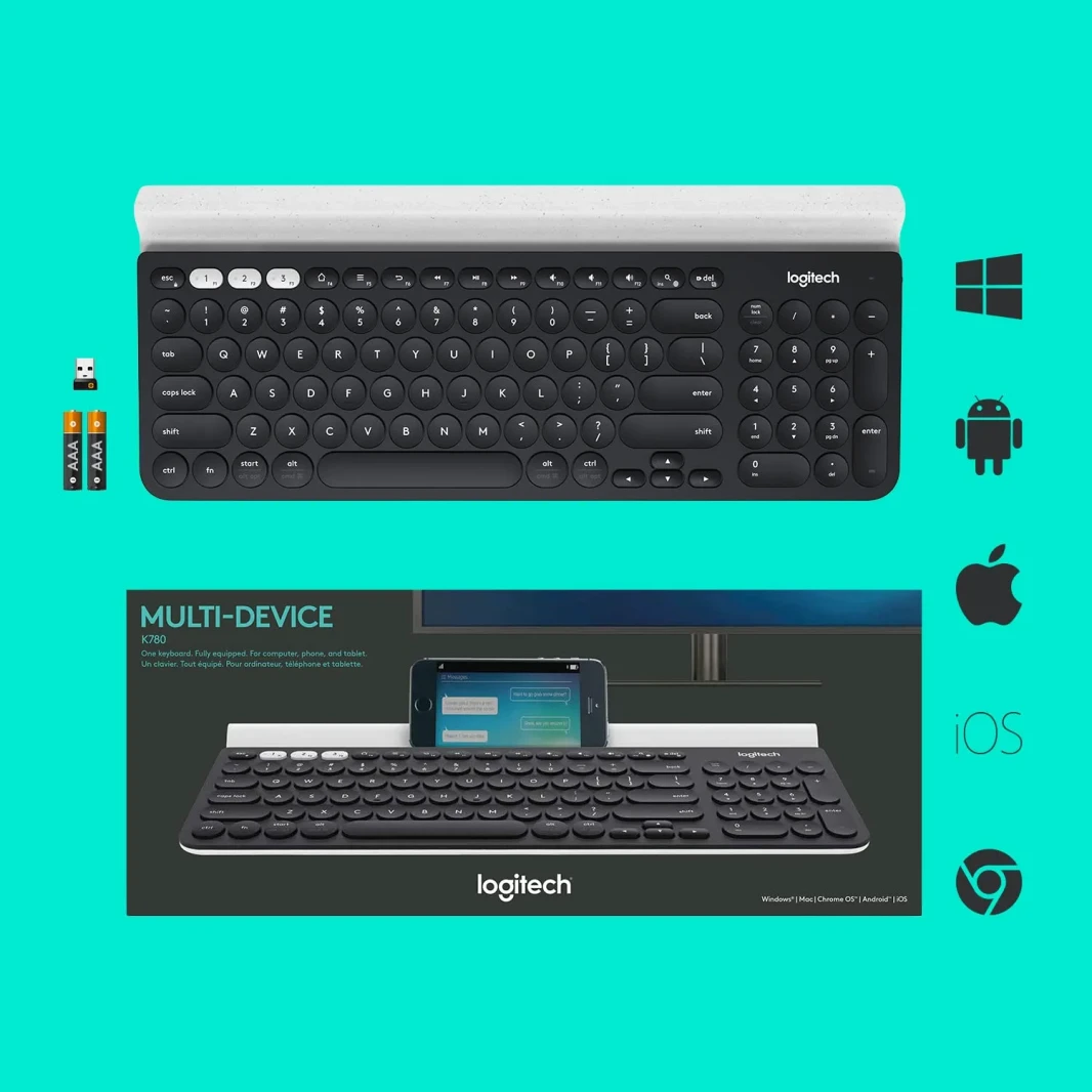 Logitech K780 Multi-Device Wireless Keyboard for Computer, Phone and Tablet