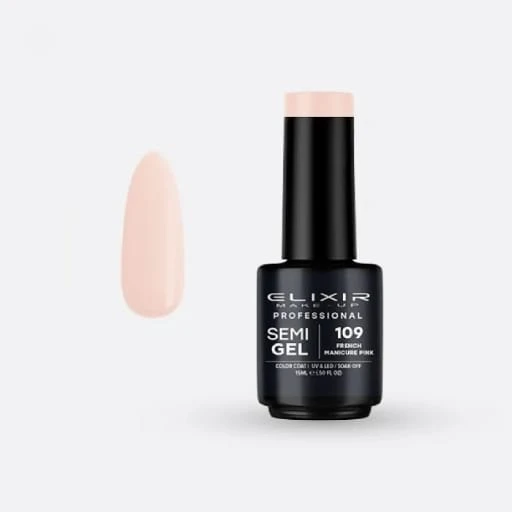 طلاء أظافر شبه جل من Elixir Make Up 109 French Manicure Pink 15 مل