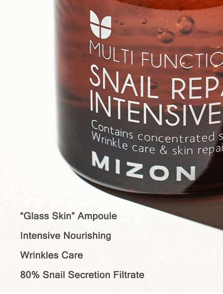 أمبولة MIZON Snail Line، لإصلاح الحلزون، للعناية بالتجاعيد، وتغذية البشرة، 30 مل