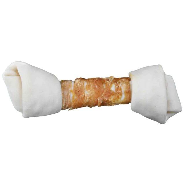 عظام مضغ دنتا فَن مغلفة بالدجاج 5 قطع 70 غ (Denta Fun Knotted Chicken Chewing Bones 5 pcs 70 g)