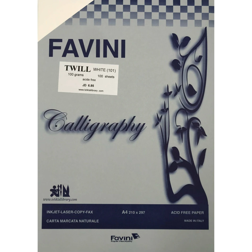 ورق Favini Twill White 100g A4 - عبوة من 100 ورقة