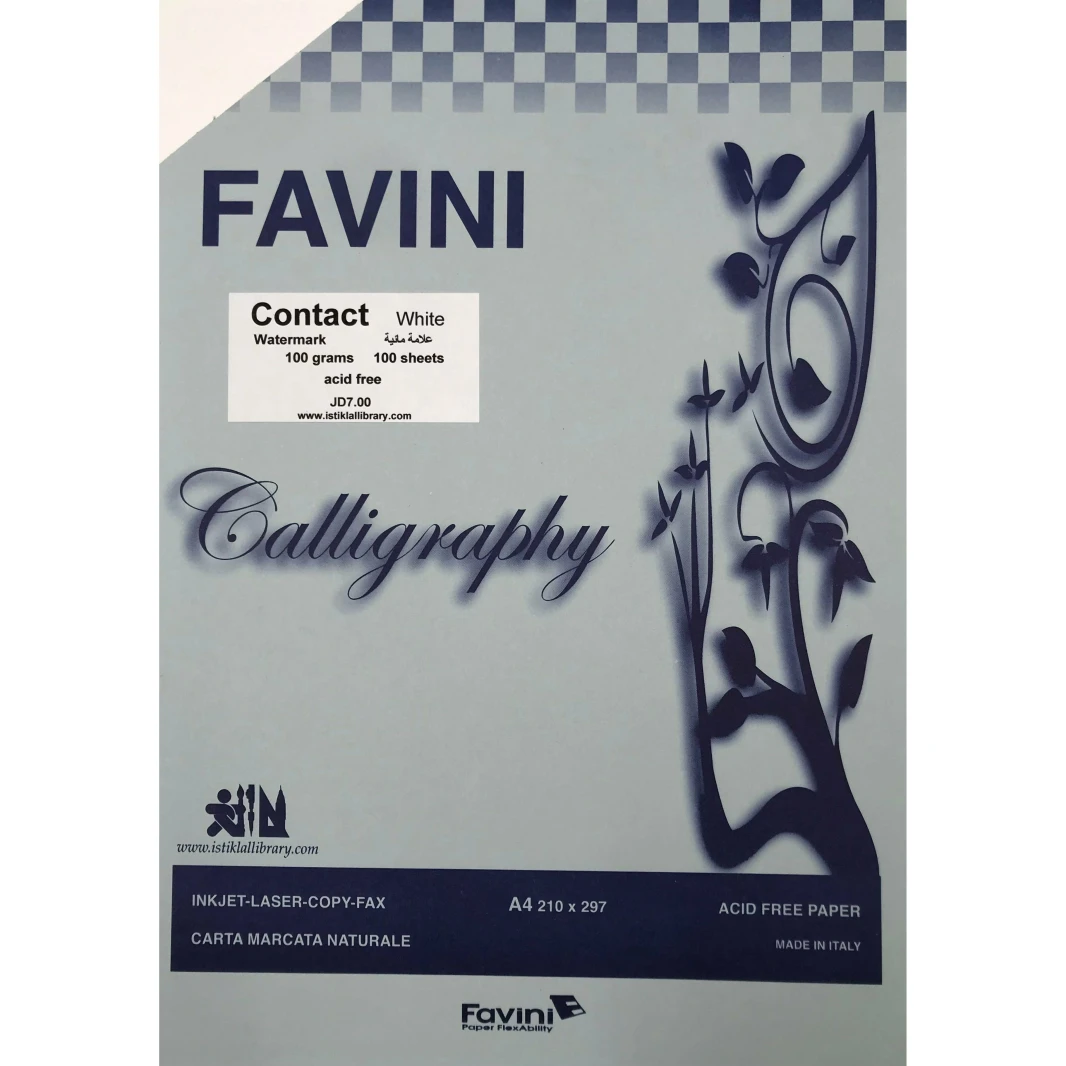 ورق Favini Contact Laid Watermarked 100g A4 - عبوة من 100 ورقة