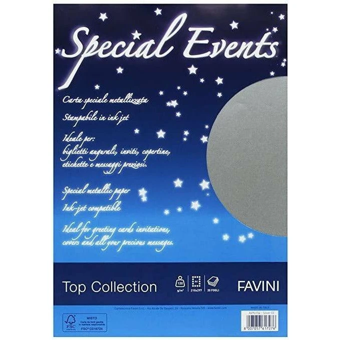 ورق Favini Special Events Pearlized مقاس A4 120 جرام - 20 ورقة