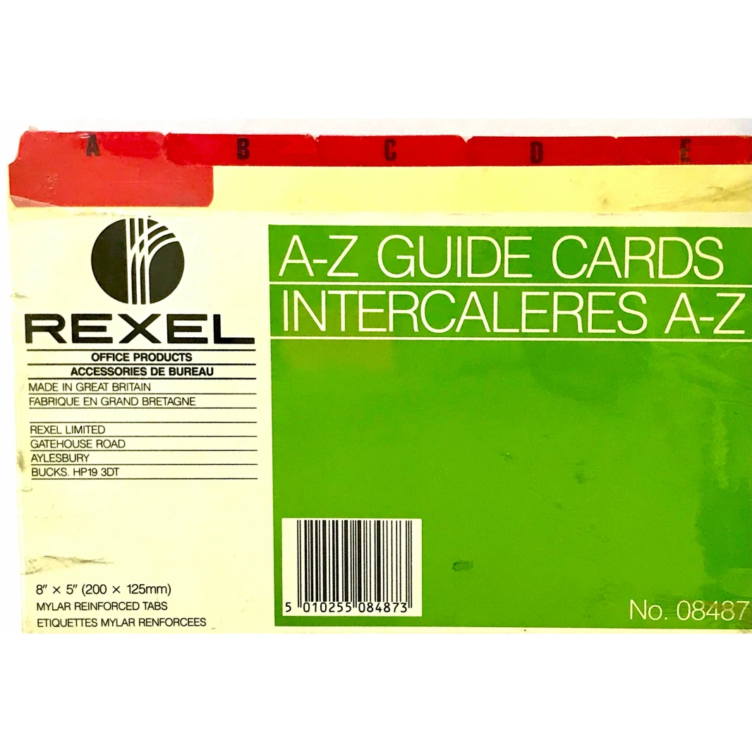 بطاقات دليل الفهرس A-Z من Rexel مقاس 200×125 مم