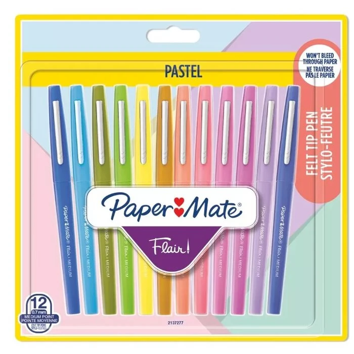 مجموعة أقلام حبر باستيل جديدة من Paper Mate Flair مقاس 0.7 مم - باستيل