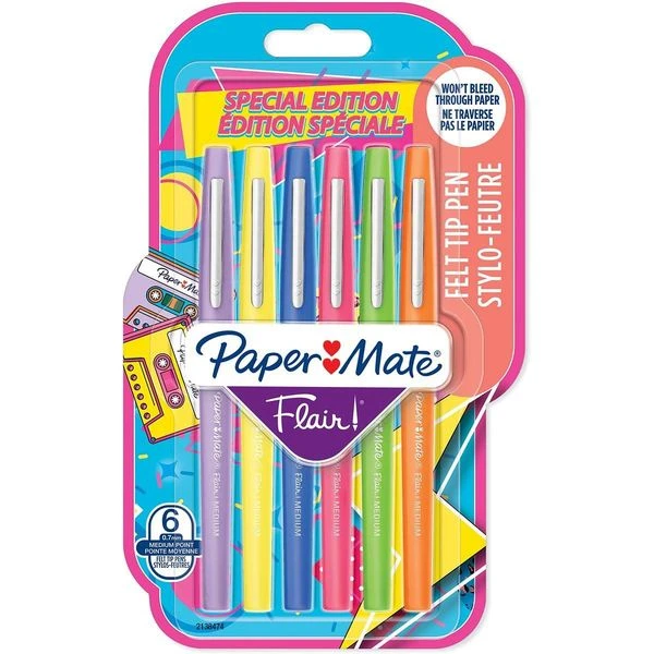 مجموعة أقلام حبر جديدة من Paper Mate Flair Special Edition Ink Medium مقاس 0.7 مم برأس لباد - إصدار خاص