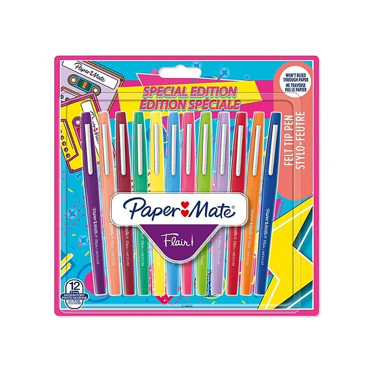 مجموعة أقلام حبر جديدة من Paper Mate Flair Special Edition Ink Medium مقاس 0.7 مم برأس لباد - إصدار خاص