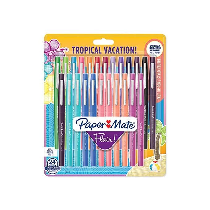 مجموعة أقلام حبر من Paper Mate Flair متوسطة الحجم 0.7 مم - Tropical Vacation