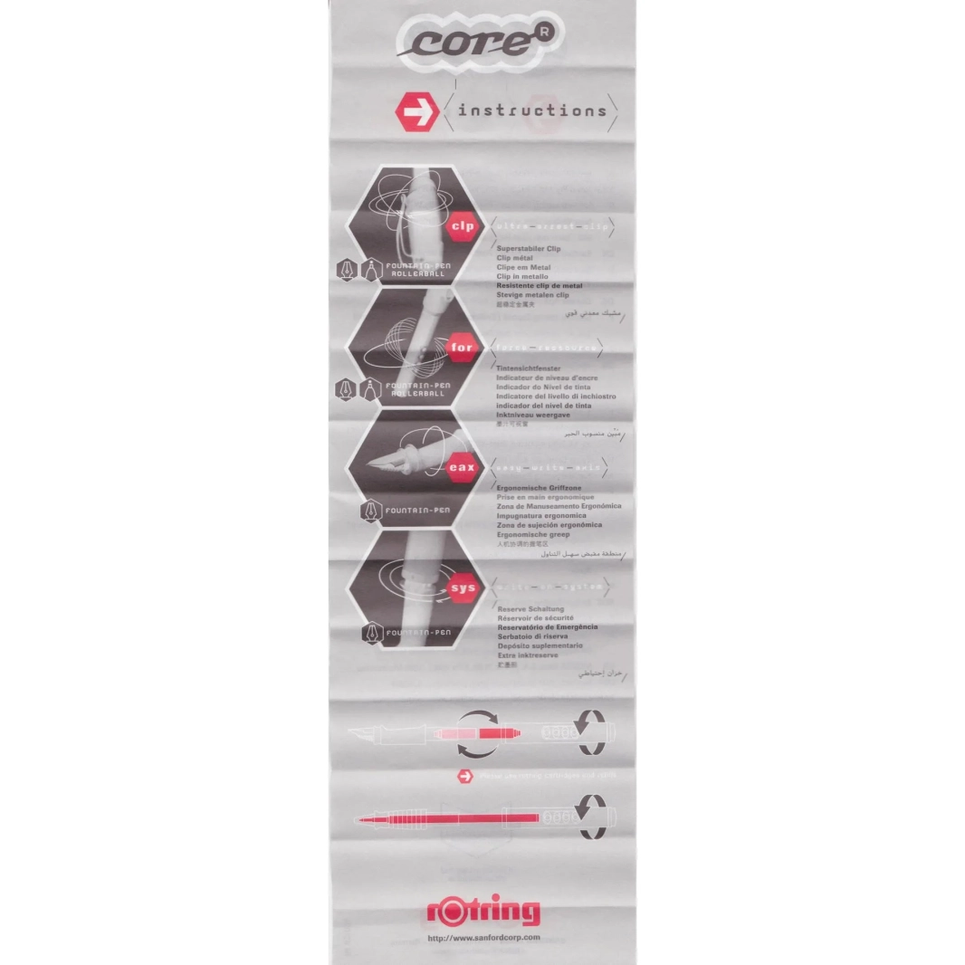 قلم حبر جاف Rotring Core Lysium XL ذو طرف صغير جدًا - عتيق/قابل للتجميع