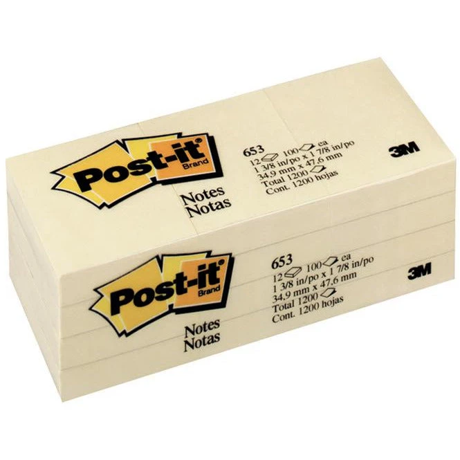 ملاحظات 3M Post-it® مقاس 1.5 بوصة × 2 بوصة - عبوة من 12