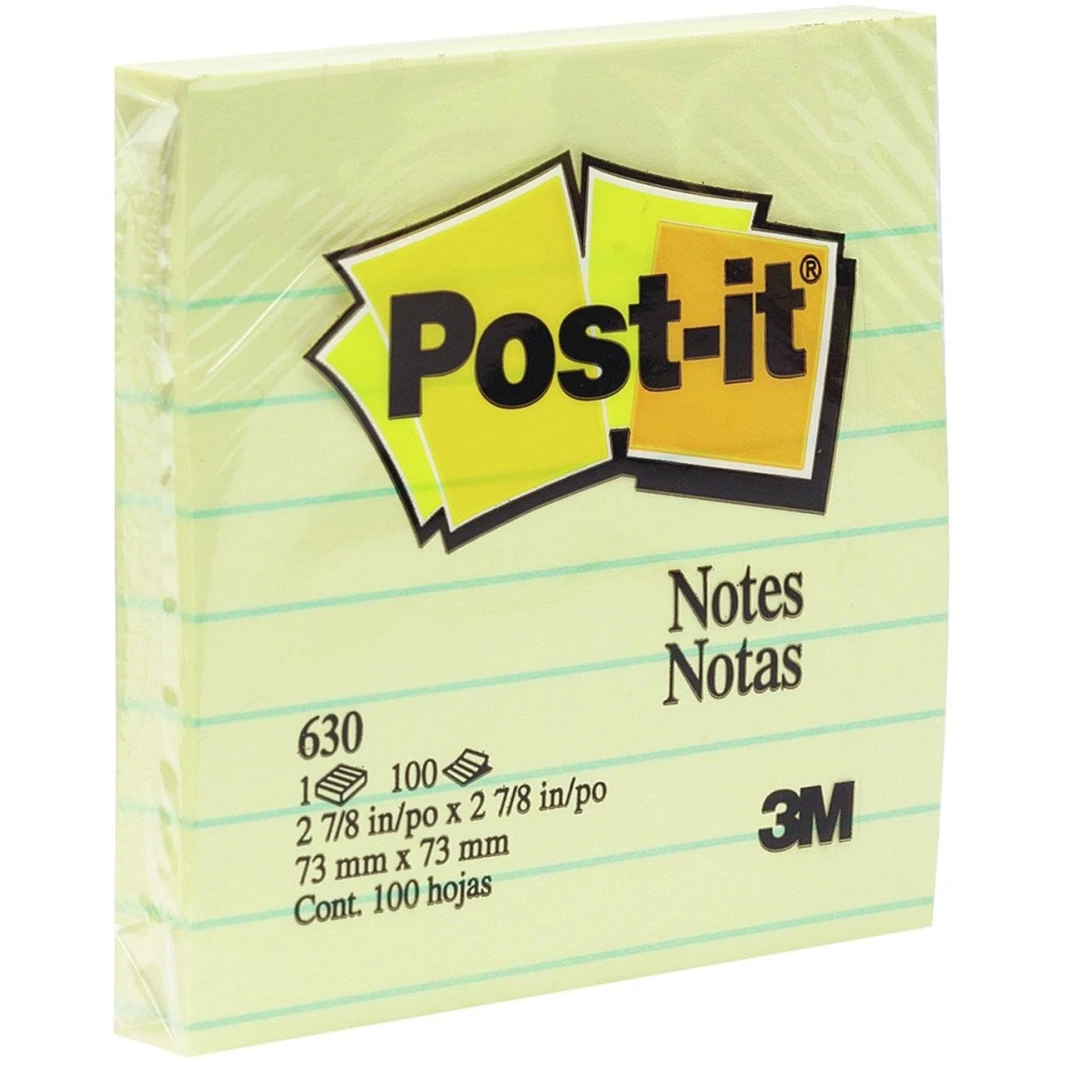 ملاحظات 3M Post-it® مقاس 3 × 3 بوصة - مسطرة