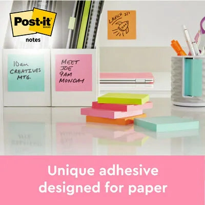 3M Post-it® Notes مقاس 1.5 بوصة × 2 بوصة - عبوة من 12 ورقة ملونة (متنوعة)