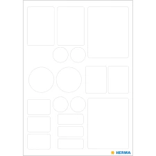 ملصقات هيرما متعددة الأغراض للكتابة عليها باللون الأبيض - 133 مقاسًا متنوعًا