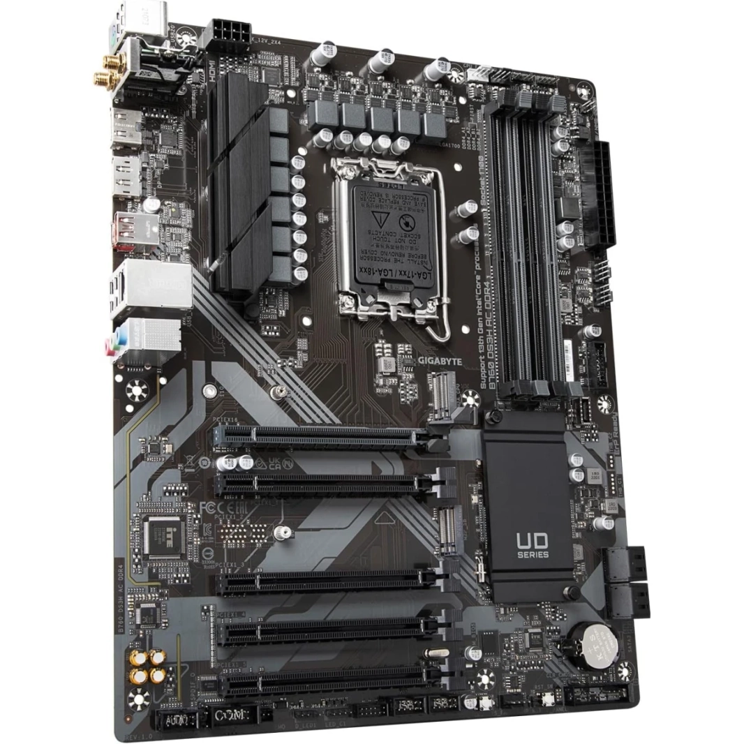 GIGABYTE B760 DS3H AX DDR4 (LGA 1700/ ATX/ DDR4/ M.2/ PCIe 4.0/Realtek Wi-Fi/Realtek GbE LAN/Q-Flash Plus/PCIe EZ-Latch/اللوحة الأم)