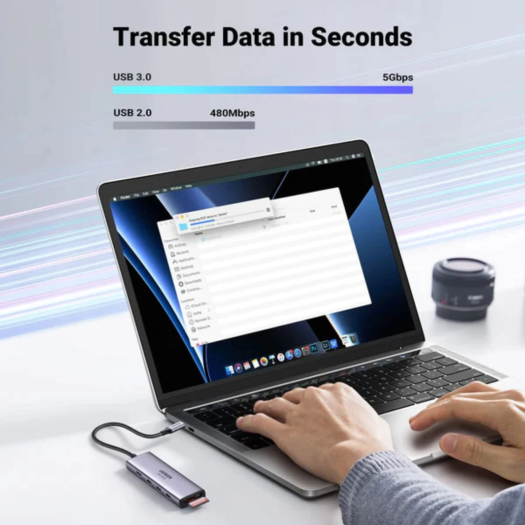 موزع USB C 6 في 1 من UGREEN بدقة 4K@60Hz